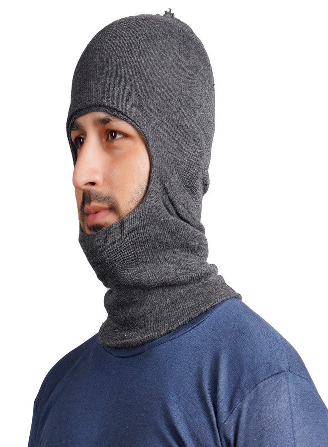 KETKAR قبعة كيتكار الشتوية الصوفية للرجال (رمادي داكن، مقاس حر) - عبوة من قطعة واحدة - Image 3