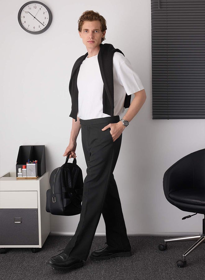 trendyol Black Men's New Italian Cut Fabric Trousers - Image 3