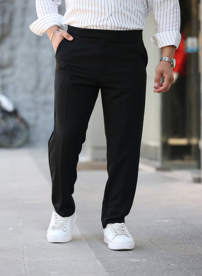trendyol Black Men's New Italian Cut Fabric Trousers - Image 1