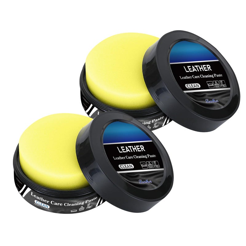 Vizela 2Pcs Leader Cleaning and Care Cream & Cleaning Paste for Leather Care, Automotive Interior Leather Cleaning Cream, Leather Repair Kit Car Interior, Car Leather Conditioner Oil Paste - Image 1