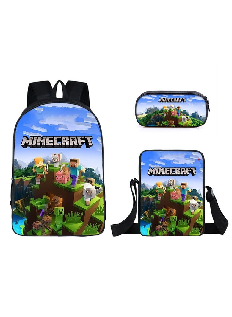 MINECRAFT My World Cartoon Student Backpack Three-piece Set 29*42*16cm
