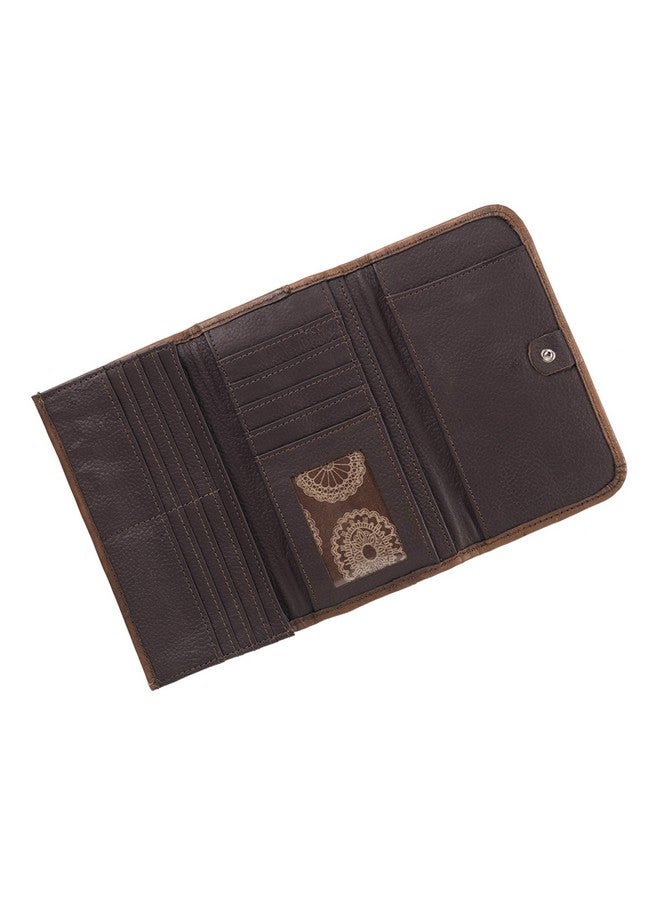 American West Leather Womens Trifold Wallet Sacred Bird - Image 3