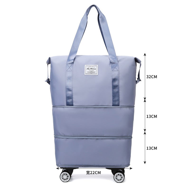 Travel Bag Large Capacity Universal Wheel Student Business Trip Maternity Storage Bag Waterproof Suitcase Royal blue with wheels