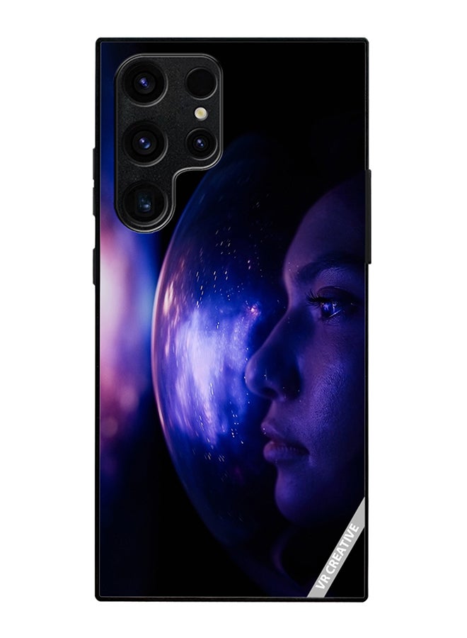 Protective Case Cover For Samsung Galaxy S25 Ultra Woman Astronaut In Space On Planet Orbit Design Multicolour