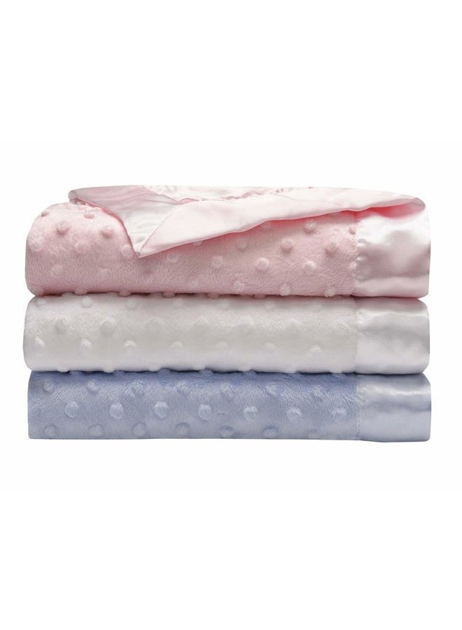 Baby Starters Textured Dot Blanket with Satin Trim, Pink 30" x 40"  - Image 5