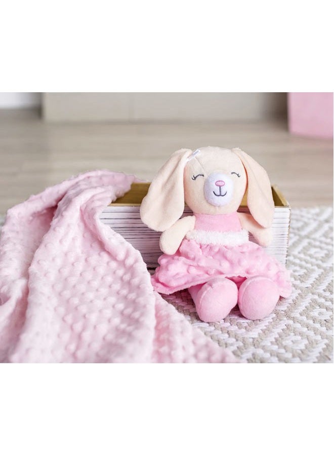 Baby Starters Textured Dot Blanket with Satin Trim, Pink 30" x 40"  - Image 3