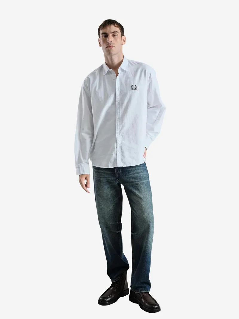 Giesto White GIESTO Embroidered Long Sleeve Button-Up Shirt for Men | Best Price UAE