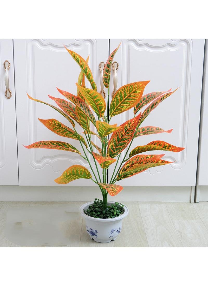 Generic 7 Forked Branches Simulated Plant Bonsai With Plastic Flower Pots Indoor Living Room Decoration Simulated Green Plants Potted Plants Artificial Flower Decorations Bonsai  - Image 1