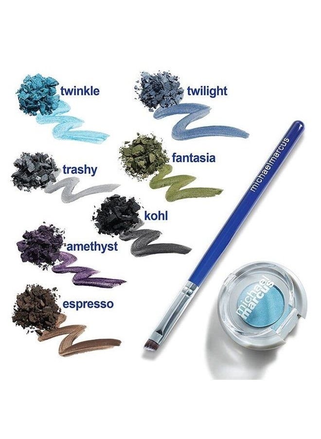 Michael Marcus - Michael Marcus Cake Eyeliner & Brush - 2 Piece Water Activated Dry Pressed Eyeliner & Professional Brush - Long-Lasting, Vibrant Color, Smudge Resistant - Cruelty Free Paraben Free (Amethyst) - Image 1