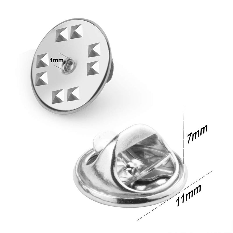 Weico 50PCS Metal Pin Backs, Pin Keepers Locking Clasp for Badge Insignia Pin Backs Replacement (Silver) - Image 2