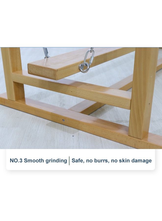 JSAITOYS Kids Indoor Wooden Bridge Swing Balance Beam Playsets Sensory Room Jungle Gym Equipment - Image 5