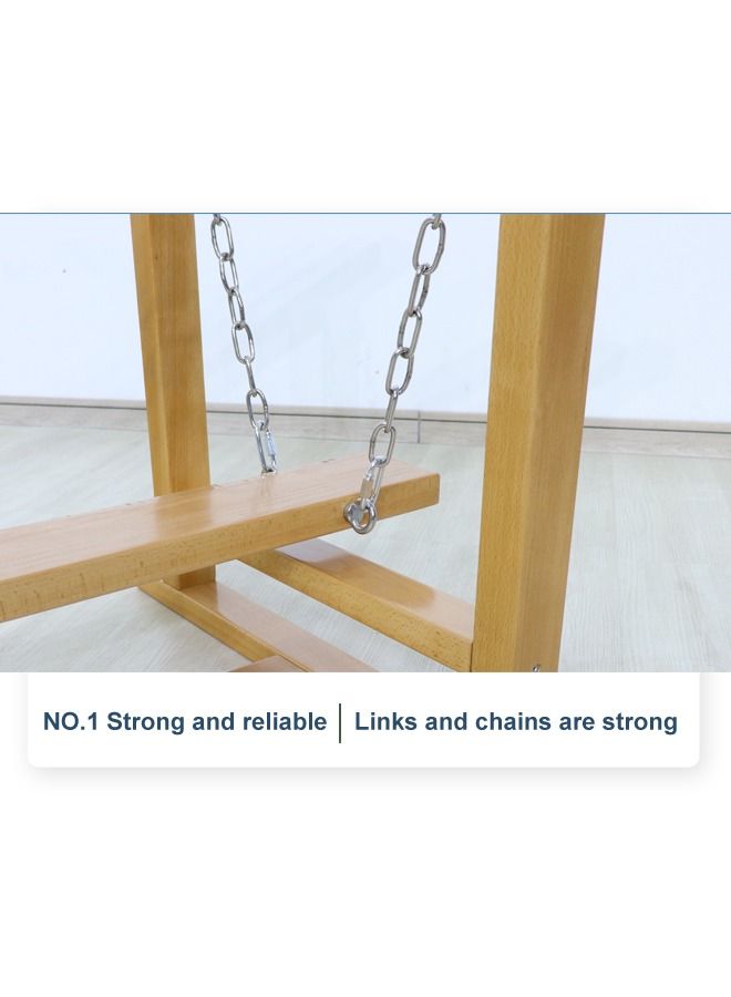 JSAITOYS Kids Indoor Wooden Bridge Swing Balance Beam Playsets Sensory Room Jungle Gym Equipment - Image 3