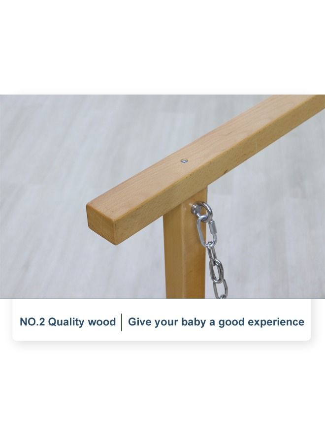 JSAITOYS Kids Indoor Wooden Bridge Swing Balance Beam Playsets Sensory Room Jungle Gym Equipment - Image 4