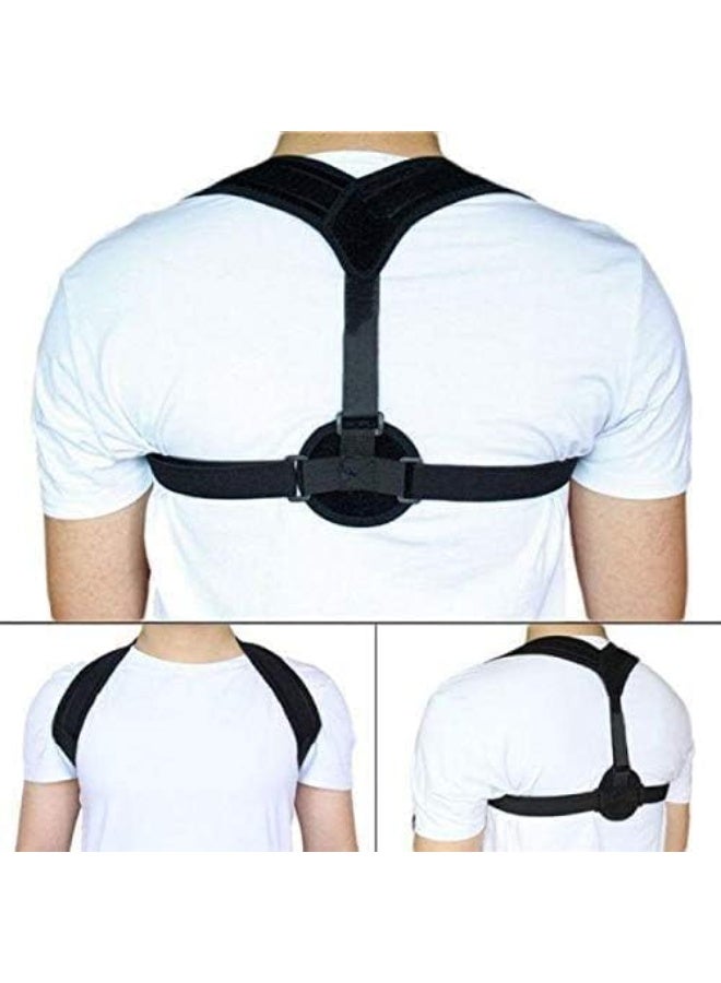 مصحح وضعية الظهر الفاخر للرجال والنساء - دعامة للجزء العلوي من الظهر لتخفيف آلام الكتف، الرقبة والظهر - مشد قابل للتعديل لدعم الترقوة واستقامة القوام - مقاس: متوسط (M) - أسود - Image 5