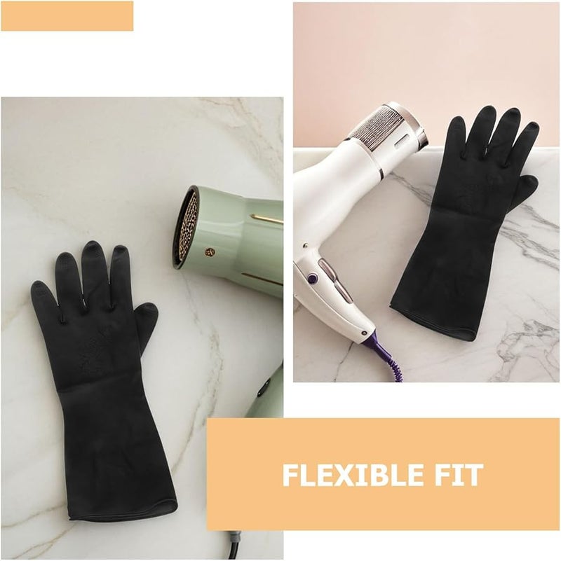 6 Pairs Black Latex Hair Coloring Gloves For Salon Dyeing Bbq Cooking And Cleaning - Image 5