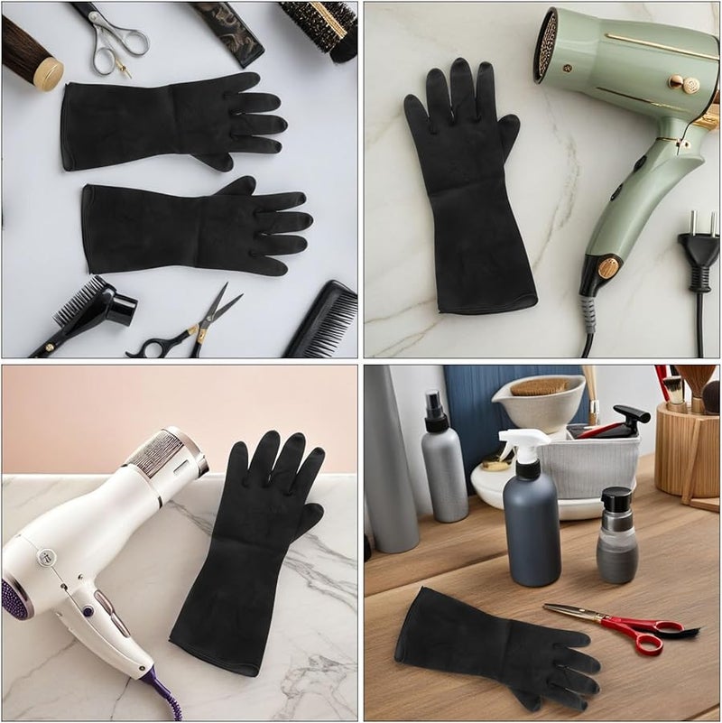 6 Pairs Black Latex Hair Coloring Gloves For Salon Dyeing Bbq Cooking And Cleaning - Image 4