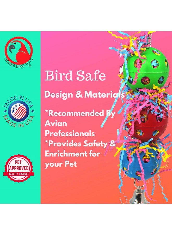 Bonka Bird Toys Bonka Bird Toys 1088 Stuff Balls Medium Foraging Fiesta Parrot Cage Toy, Conures, Ringneck, Quakers, and Similar Breed Sizes - Image 5