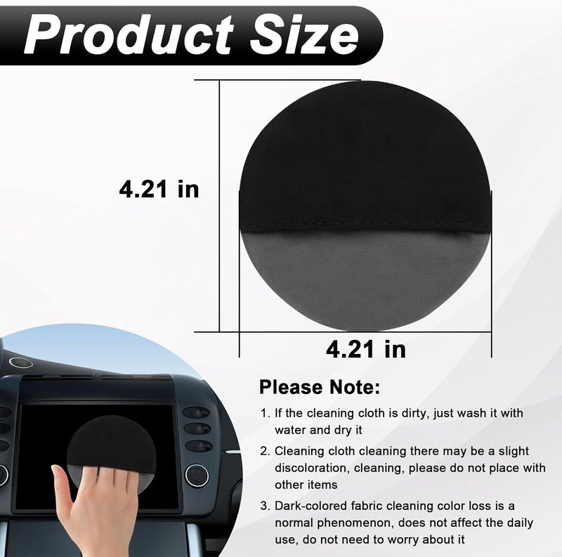 BFXM Car Screen Cleaner, 4.21''×4.21'' Microfiber Dashboard Wipes, Round Microfiber Cloth, Car Display Wipes,Vehicle Screen Cleaner Tool Universal for Car Dashboard Car Display Car Interior Tools (Black) - Image 2