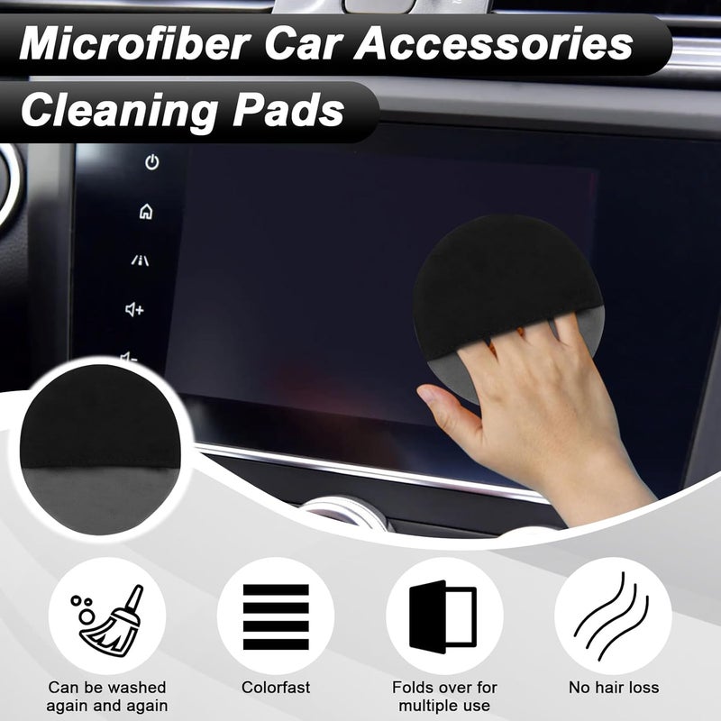 BFXM Car Screen Cleaner, 4.21''×4.21'' Microfiber Dashboard Wipes, Round Microfiber Cloth, Car Display Wipes,Vehicle Screen Cleaner Tool Universal for Car Dashboard Car Display Car Interior Tools (Black) - Image 5