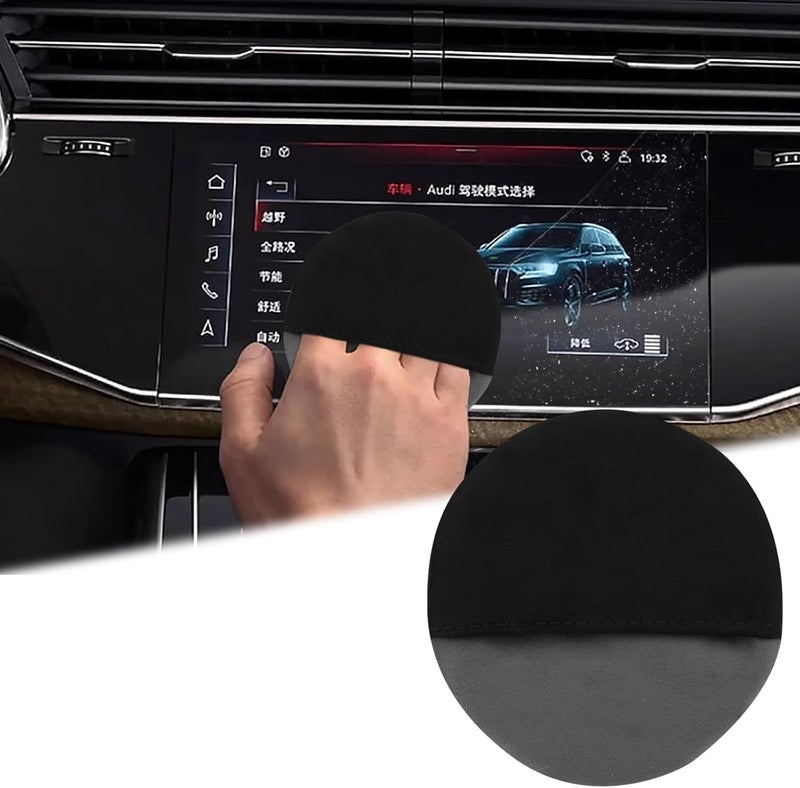 BFXM Car Screen Cleaner, 4.21''×4.21'' Microfiber Dashboard Wipes, Round Microfiber Cloth, Car Display Wipes,Vehicle Screen Cleaner Tool Universal for Car Dashboard Car Display Car Interior Tools (Black) - Image 1