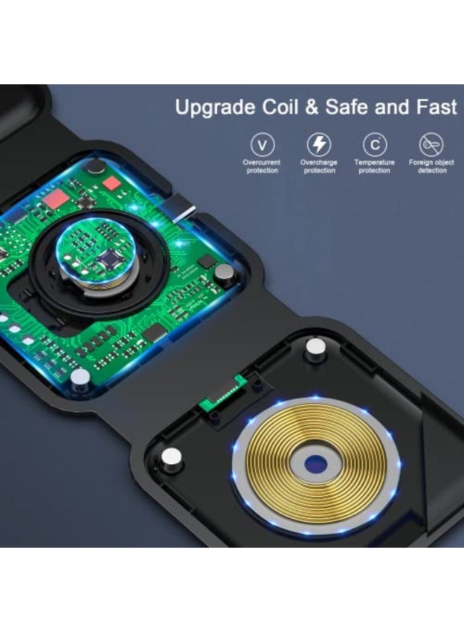 نيبمينينت Wireless Charger 3 in 1,Magnetic Travel Wireless Charging Station Multiple Devices,GaN 3 in 1 Charging Station,Compatible for iPhone16/15/14/13/Pro/Max,iWatch,AirPods4/3/2/Pro(Adapter Includes) - Image 5