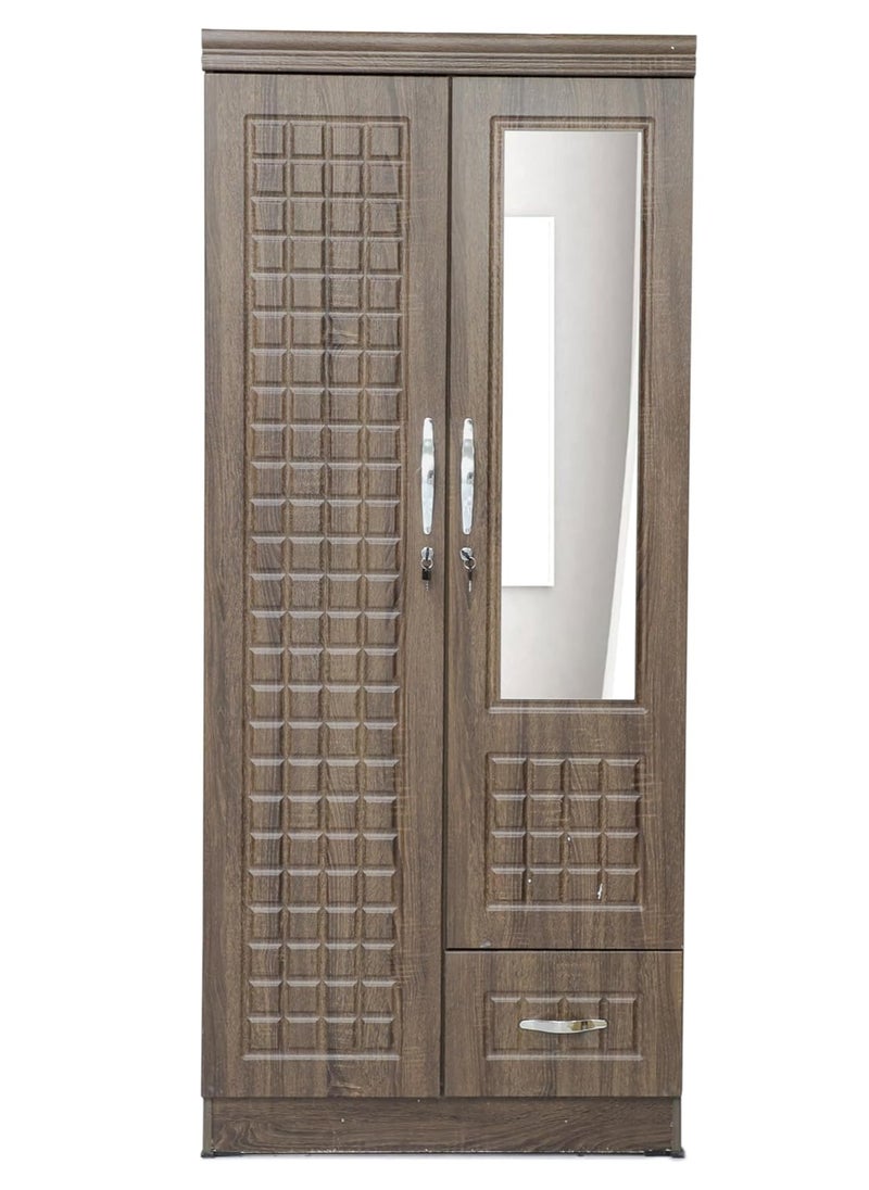 KARNAK Karnak 2 Door Wooden Wardrobe Cabinet Cupboard Stylish Heavy Duty  Oak color  - Image 1