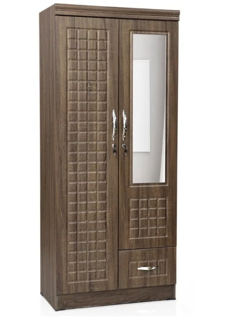 KARNAK Karnak 2 Door Wooden Wardrobe Cabinet Cupboard Stylish Heavy Duty  Oak color  - Image 4