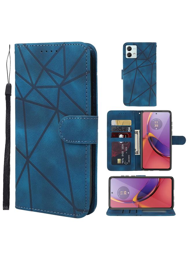 erorex Case For Motorola Moto G84 Skin Feel Geometric Lines Leather Phone Case - Image 1