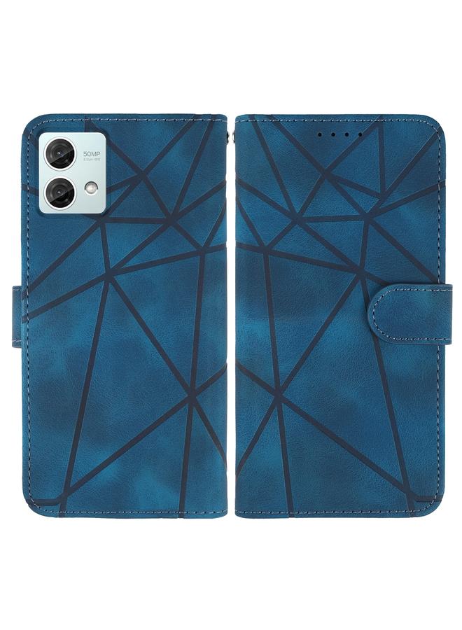erorex Case For Motorola Moto G84 Skin Feel Geometric Lines Leather Phone Case - Image 2