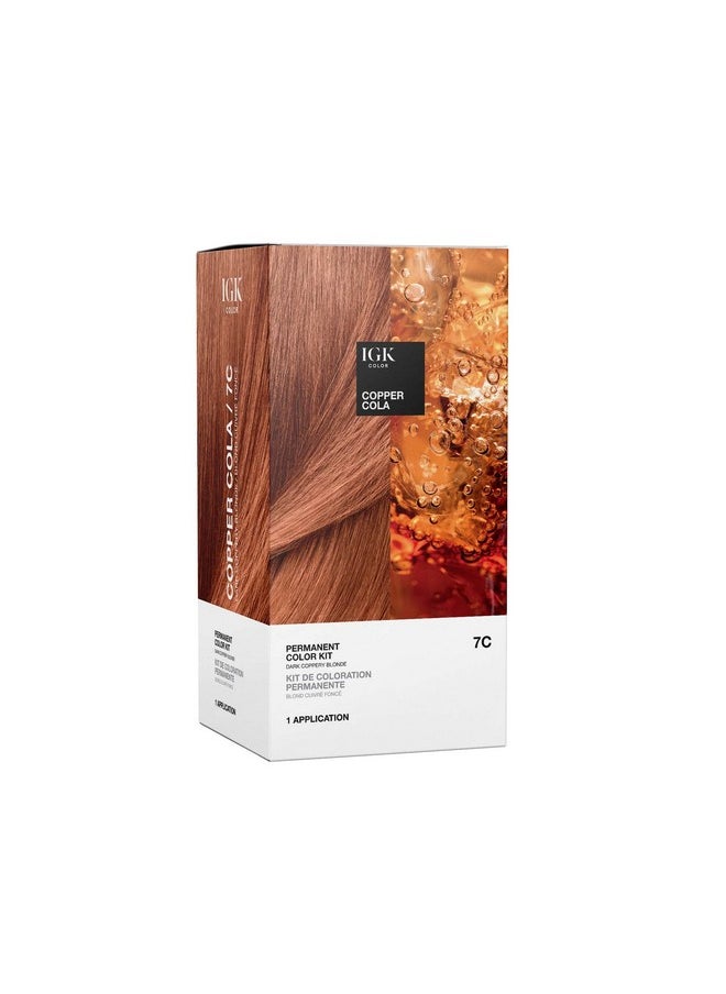 iGK Gk Permanent Color Kit Copper Cola Dark Coppery Blonde 7C ; Easy Application + Strengthen + Shine ; Vegan + Cruelty Free + Ammonia Free ; 4.75 Oz  - Image 1