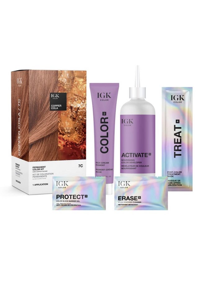 iGK Gk Permanent Color Kit Copper Cola Dark Coppery Blonde 7C ; Easy Application + Strengthen + Shine ; Vegan + Cruelty Free + Ammonia Free ; 4.75 Oz  - Image 3