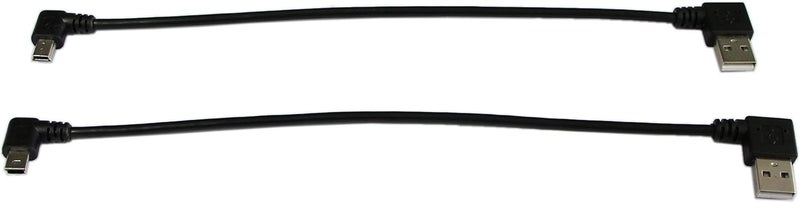 CERRXIAN 9Inch Mini USB Cable Combo Mini USB Right Angle  Left Angle Male to USB Type A 20 Right Angle Male Data Sync and Charge Cable Black2Pack R - Image 3