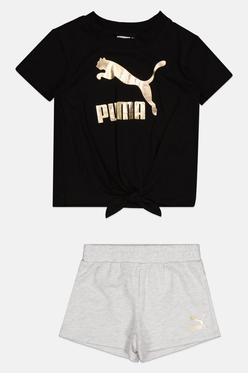 PUMA Kids Girl 2 Piece Sportswear Fit Brand Logo Top And Bottom, Multicolor - Image 2