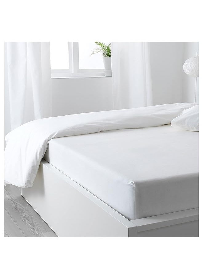 Hotel Linen Klub Twin Fitted Sheet 1Pc 100 Percent Cotton 300Tc Sateen Plain Size: 100X200+25Cm White  - Image 1