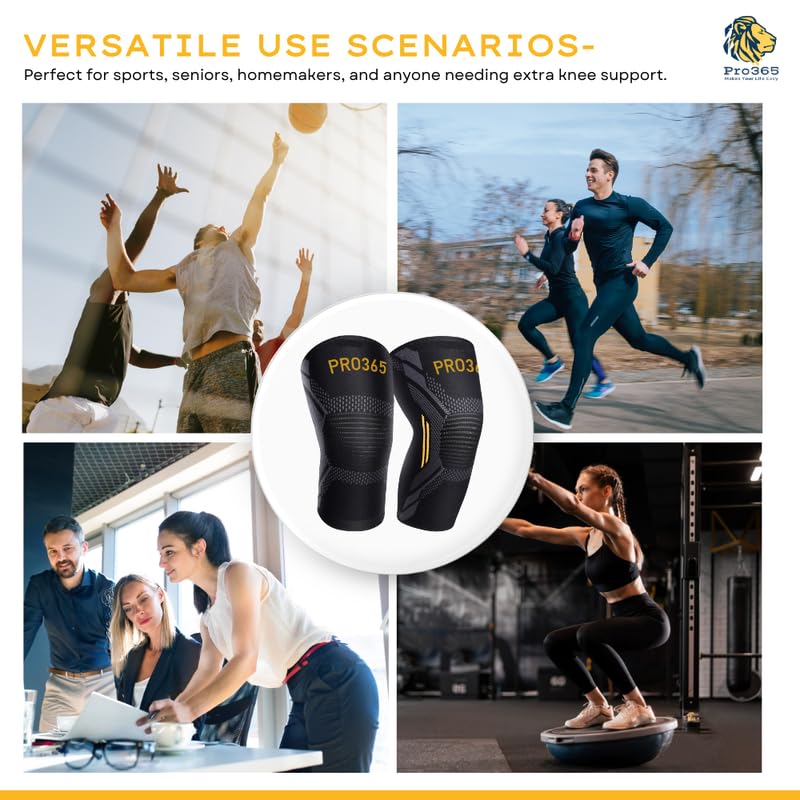 PRO365 Premium Gym Knee Cap| Advanced Pain Relief Brace| Supportive Guard| Stretchable Knee Pad| Protective Knee Band for Men & Women| Large| - Image 5