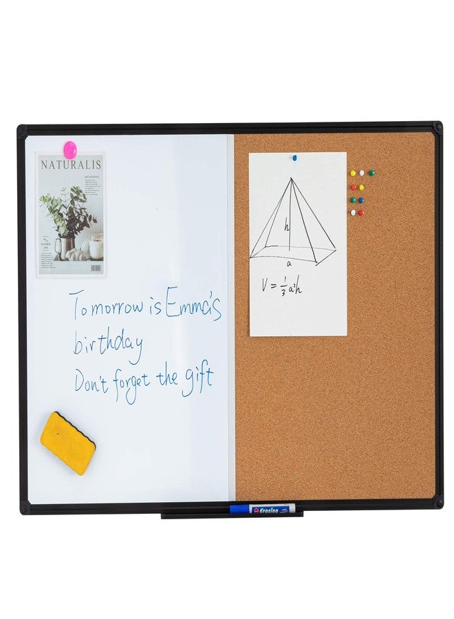 DexBoard 36 x 24 Inch Cork & Dry Erase Combo Board - Magnetic Whiteboard & Bulletin Board Combination - Hanging or Wall-Mounted for Office, Classroom, Home - Black Aluminum Frame - Image 2