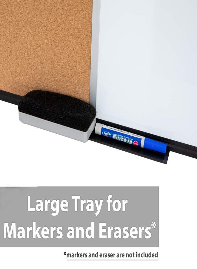 DexBoard 36 x 24 Inch Cork & Dry Erase Combo Board - Magnetic Whiteboard & Bulletin Board Combination - Hanging or Wall-Mounted for Office, Classroom, Home - Black Aluminum Frame - Image 4
