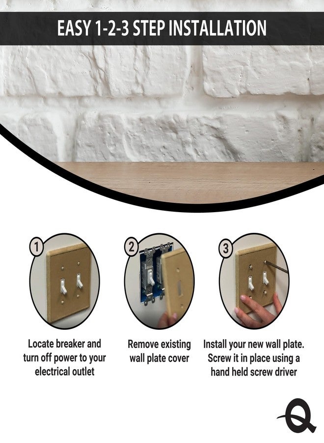 Questech Light Switch Cover, Single Toggle Wall Plate for Electrical Outlets, 1-Gang Single Switch Plates Standard Size Receptacle Cover, Decorative Tumbled Texture, Travertine - Image 5