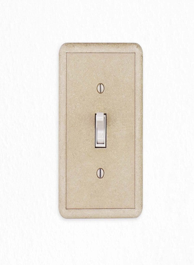 Questech Light Switch Cover, Single Toggle Wall Plate for Electrical Outlets, 1-Gang Single Switch Plates Standard Size Receptacle Cover, Decorative Tumbled Texture, Travertine - Image 2