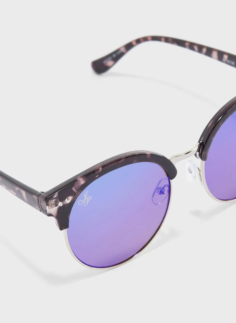 Jeepers Peepers Round Tort Sunglasses