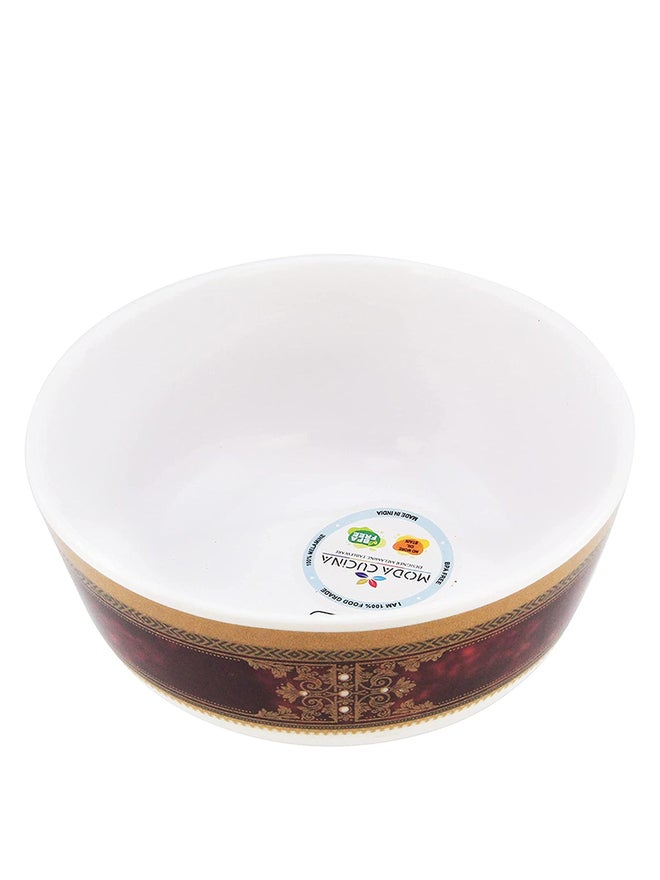 Moda Cucina Melamine Round Soup Bowl Ethnic Red, 11.5cm - Image 2