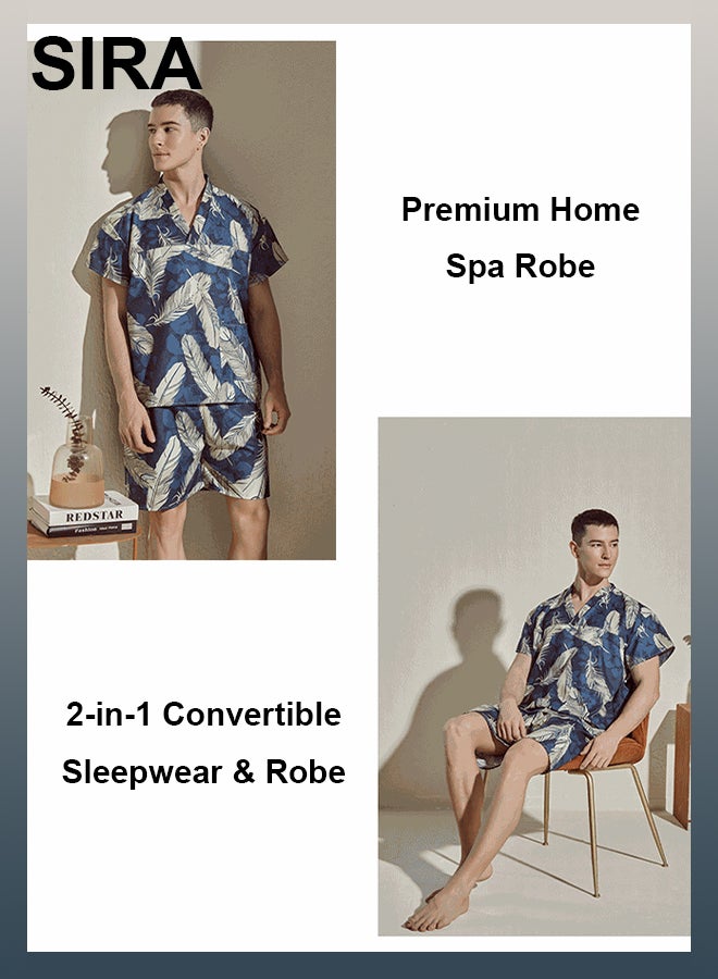 SIRA Unisex Spa Lounge Set - Soft V-Neck T-Shirt & Breathable Shorts for Bathhouse/Home/Travel | Comfortable One-Size Loungewear(65-75KG)  - Image 4