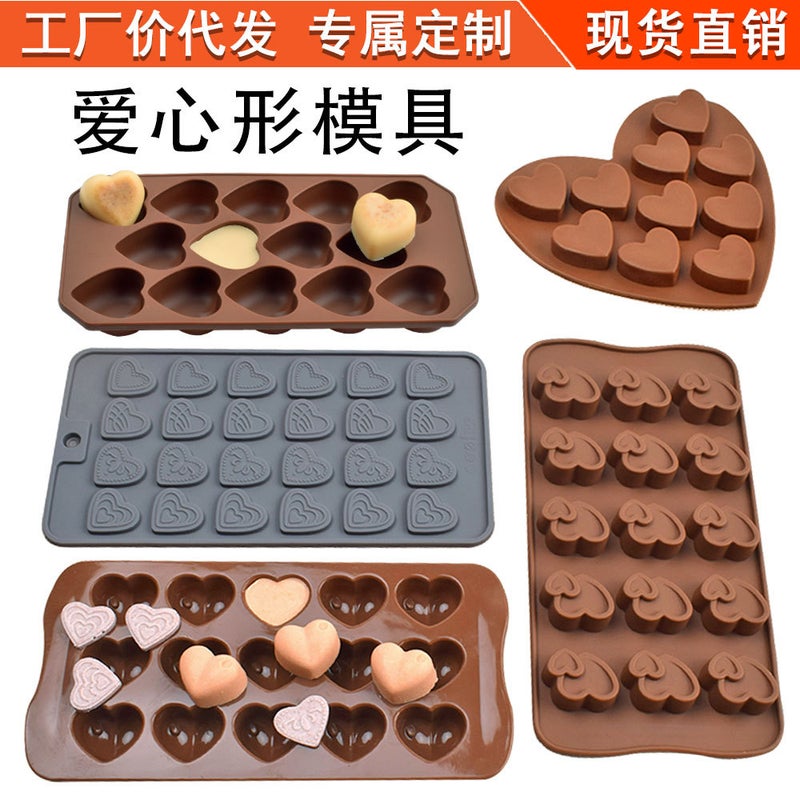general Silicone Heart Shaped Chocolate Candy Baking Mold DIY Ice Tray Resin Craft - Image 2