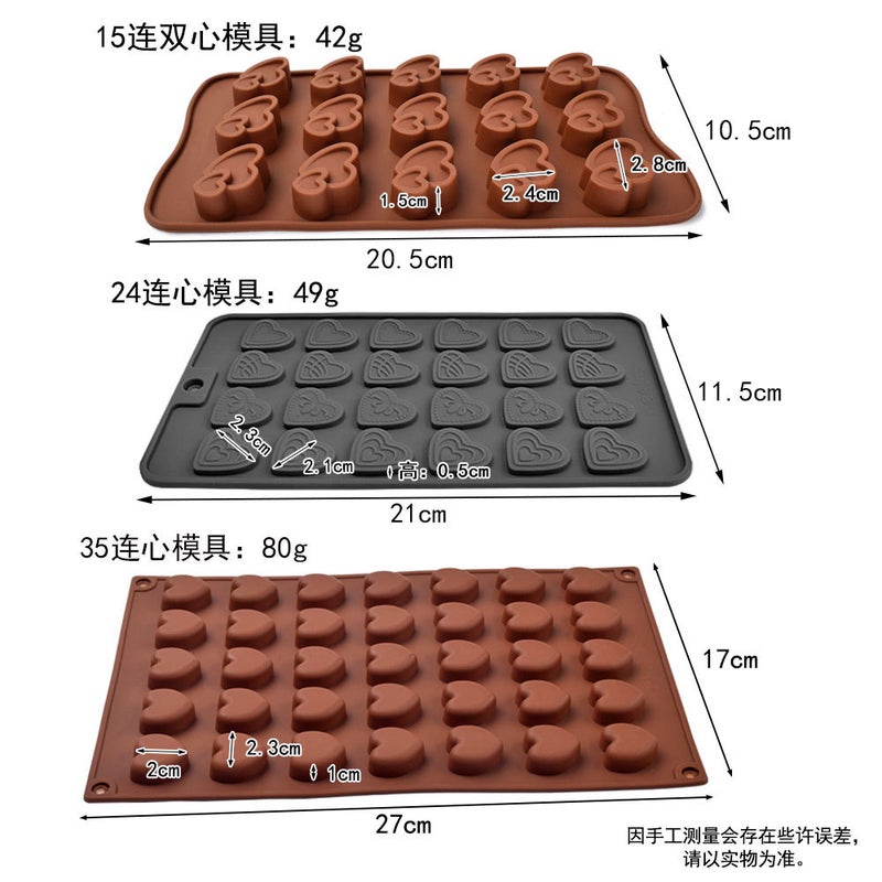 general Silicone Heart Shaped Chocolate Candy Baking Mold DIY Ice Tray Resin Craft - Image 4