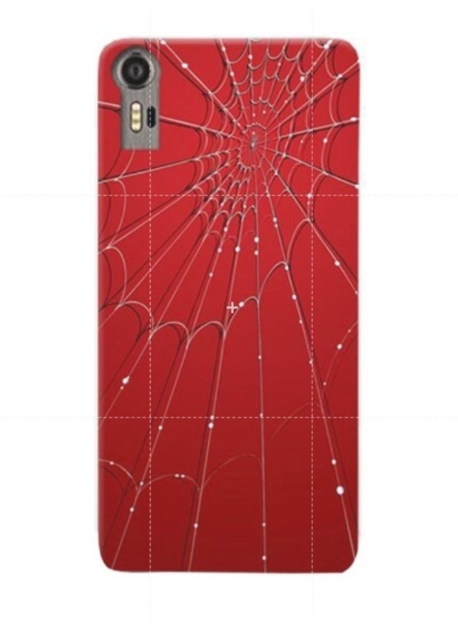 Thermoplastic Polyurethane Spider Web Pattern Case Cover For Lenovo Vibe Shot Red