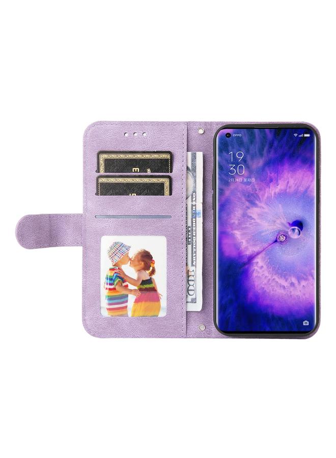 S-TOP Case For OPPO Find X5 Pro Skin Feel Life Tree Metal Button Leather Phone Case - Image 4