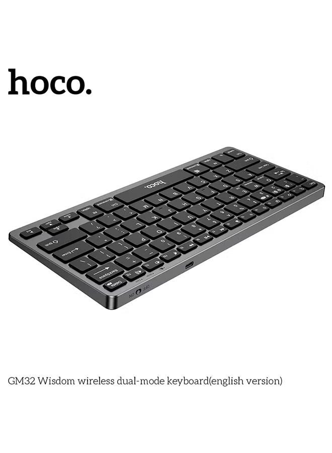 هوكو لوحة مفاتيح لاسلكية ثنائية الوضع GM32 Wisdom باللون الأسود - Image 2