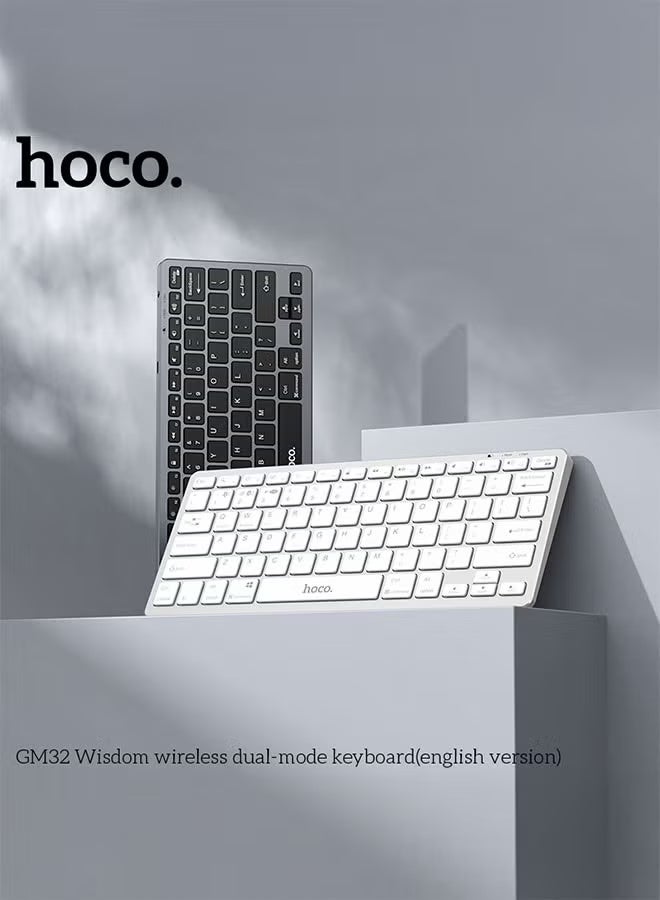 هوكو لوحة مفاتيح لاسلكية ثنائية الوضع GM32 Wisdom باللون الأسود - Image 3