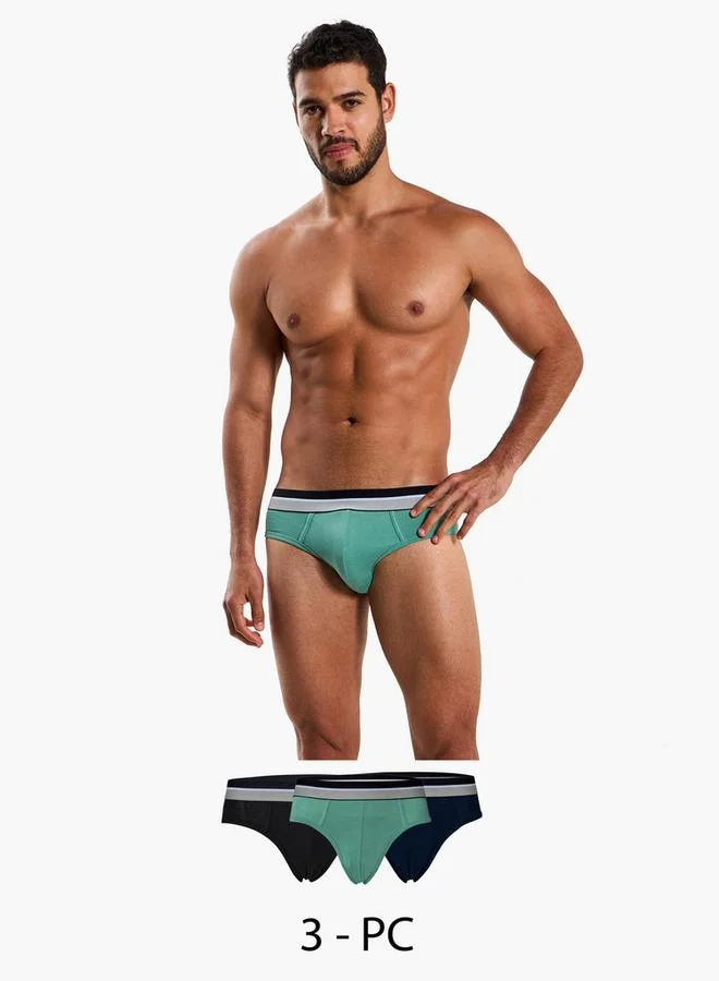 Splash FAV Men Contrast Waistband Cotton Briefs - Pack of 3