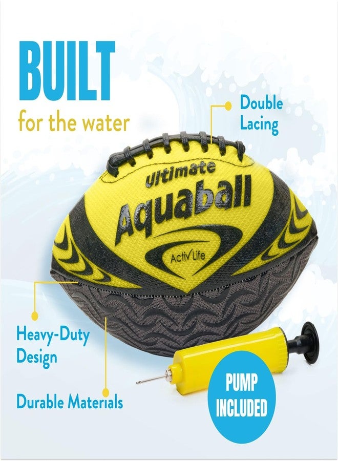 Activ Life Water Football for Pool, Beach, Outdoor, 9.5-inch Waterproof Pool Toys for Kids, Heavy-Duty Water Ball, Double Lacing for Easy Grip, Lake Toys for Sports & Family Games - Yellow - Image 5